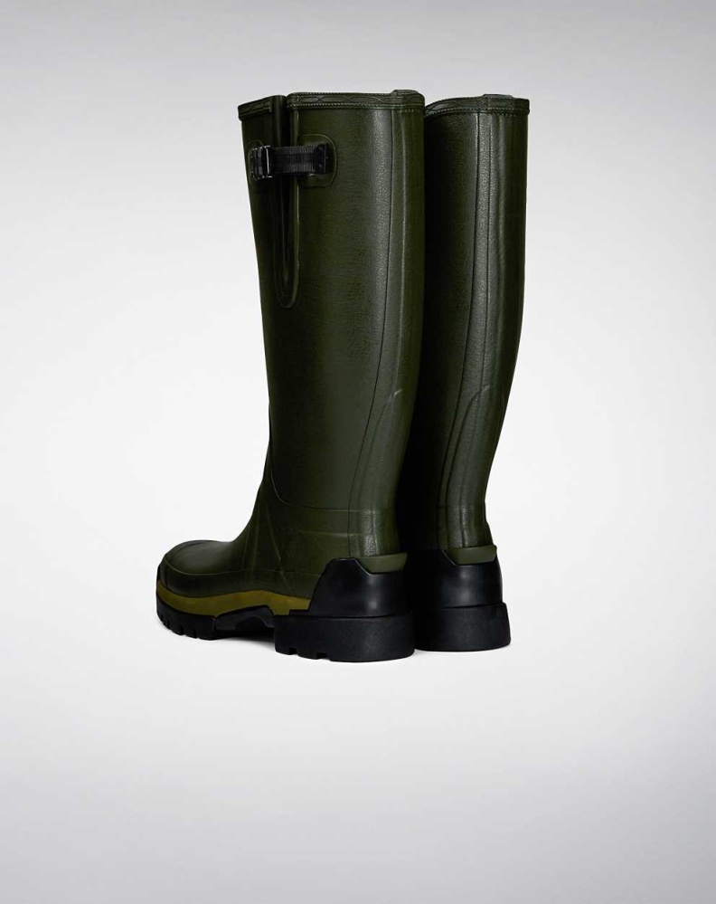 Hunter Balmoral Adjustable 3mm Neoprene Wellington Uzun Yağmur Çizmesi Erkek Yeşil | 409582-MPN