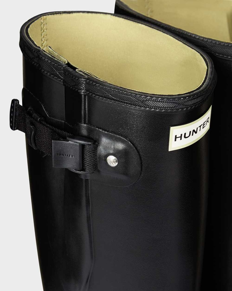 Hunter Norris Field Side Adjustable Neoprene Astar Wellington Uzun Yağmur Çizmesi Erkek Siyah | 894061-XPF
