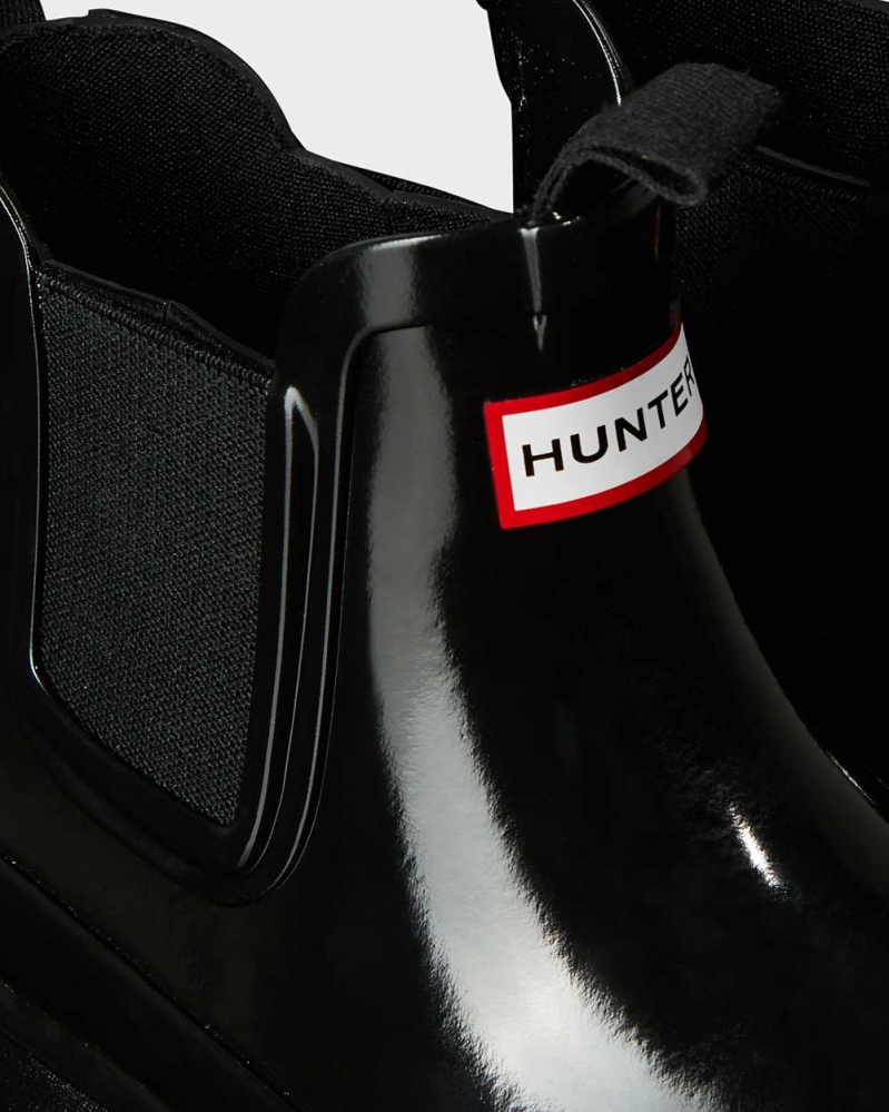 Hunter Original Big Gloss Chelsea Bot Çocuk Siyah | 798543-NFU