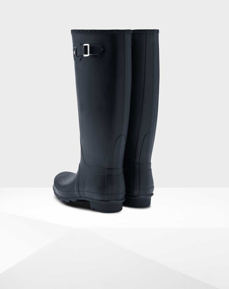 Hunter Original Geniş Leg Wellington Uzun Yağmur Çizmesi Kadın Lacivert | 752389-HJS
