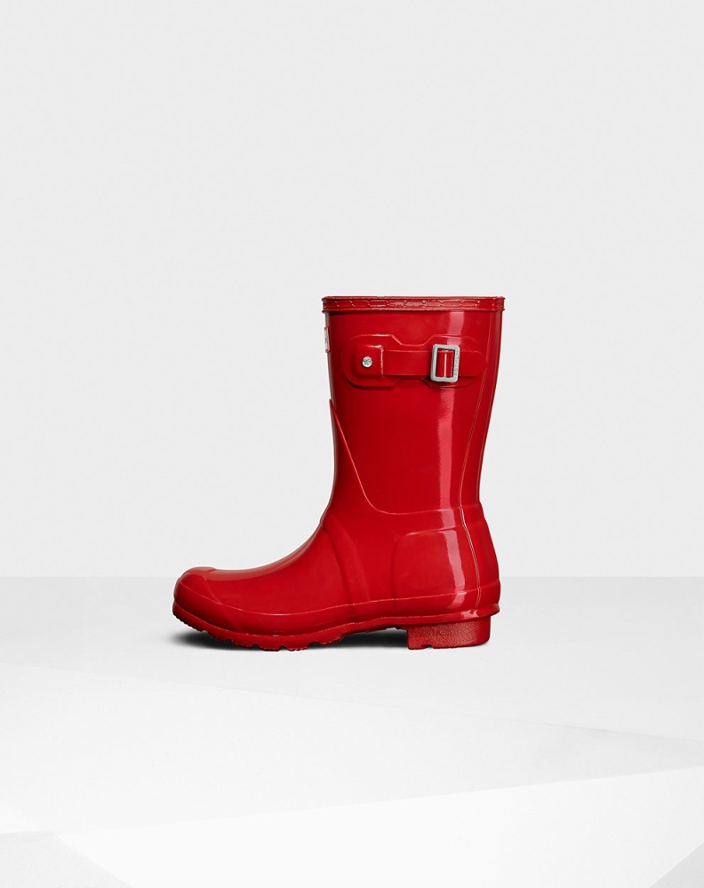 Hunter Original Gloss Kısa Yağmur Çizmesi Kadın Kırmızı | 240758-XVK