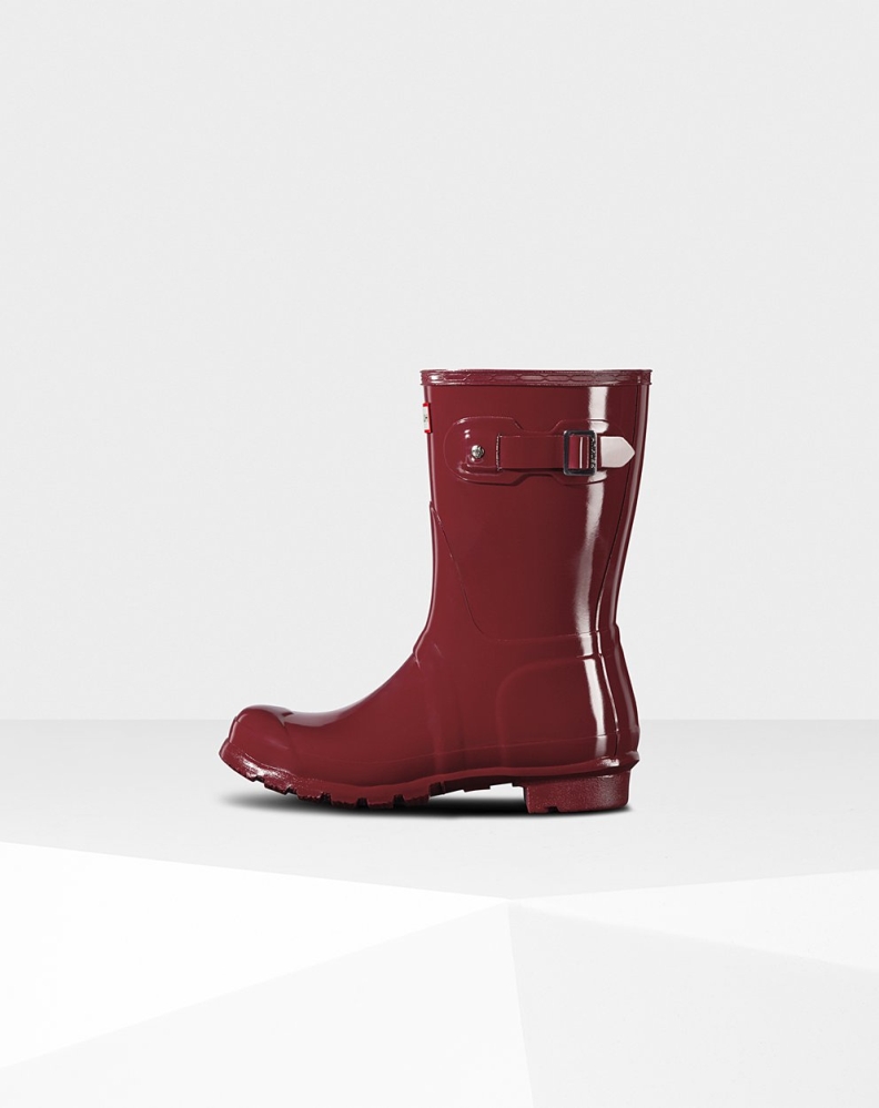 Hunter Original Gloss Kısa Yağmur Çizmesi Kadın Kırmızı | 279018-EMK