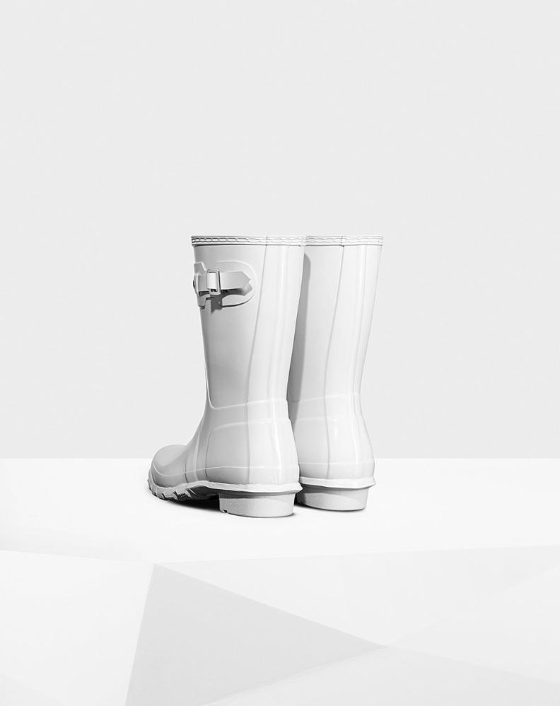 Hunter Original Gloss Kısa Yağmur Çizmesi Kadın Beyaz | 862590-NFD