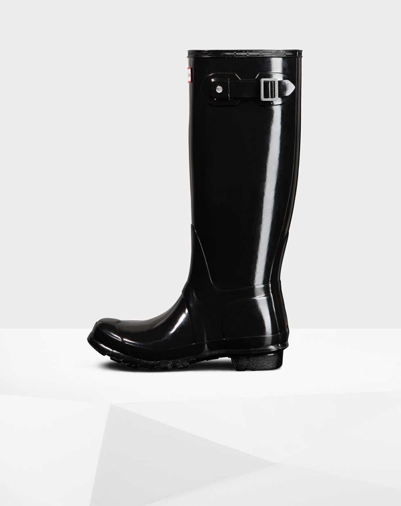 Hunter Original Gloss Wellington Uzun Yağmur Çizmesi Kadın Siyah | 074129-BAQ