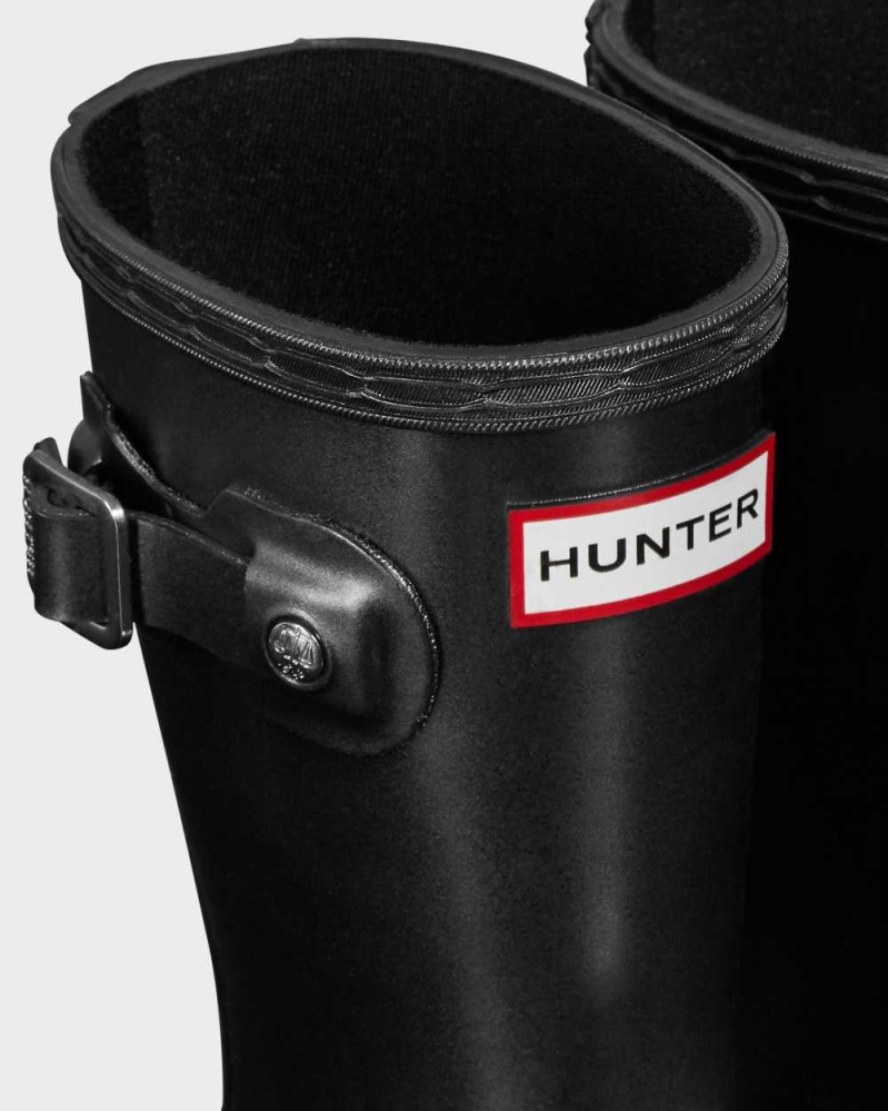 Hunter Original Little Pearlized Wellington Kısa Yağmur Çizmesi Çocuk Siyah | 814925-YVX