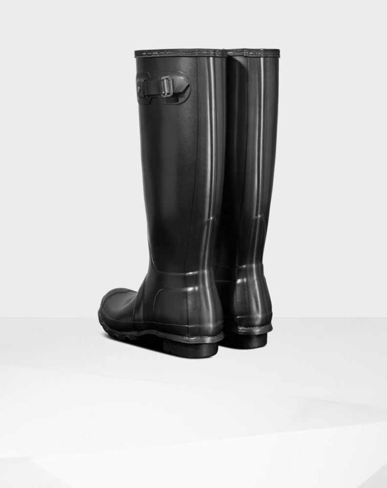 Hunter Original Pearlized Wellington Uzun Yağmur Çizmesi Kadın Siyah | 723584-KCR