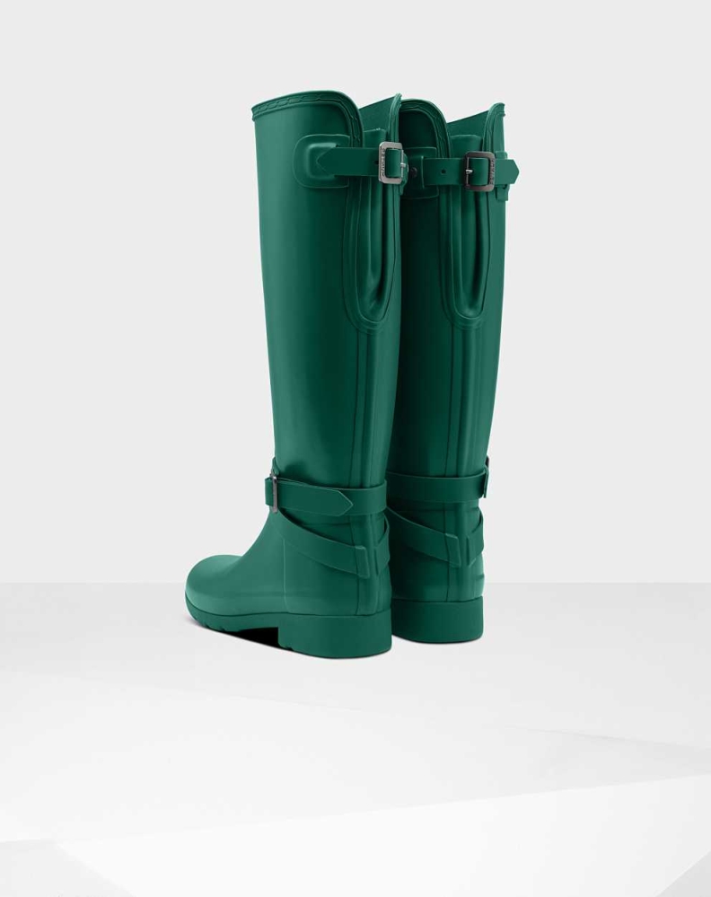 Hunter Refined Slim Fit Wellington Uzun Yağmur Çizmesi Kadın Yeşil | 907854-BSA
